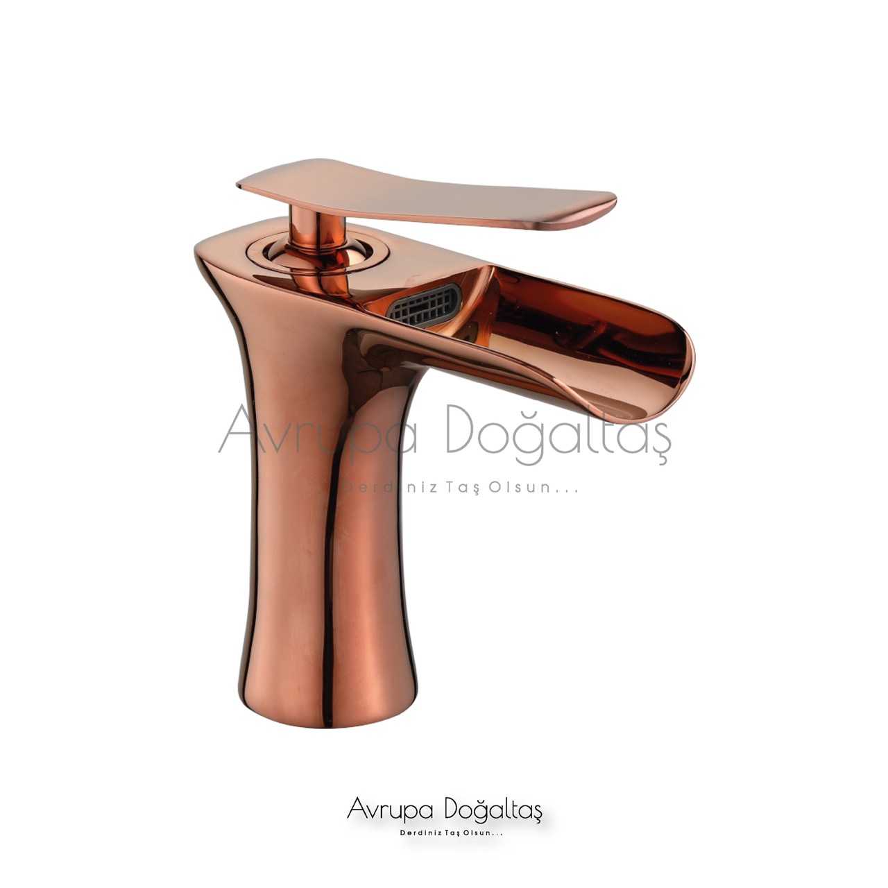 Şelale Lavabo Bataryası PVD Rose (Kısa)